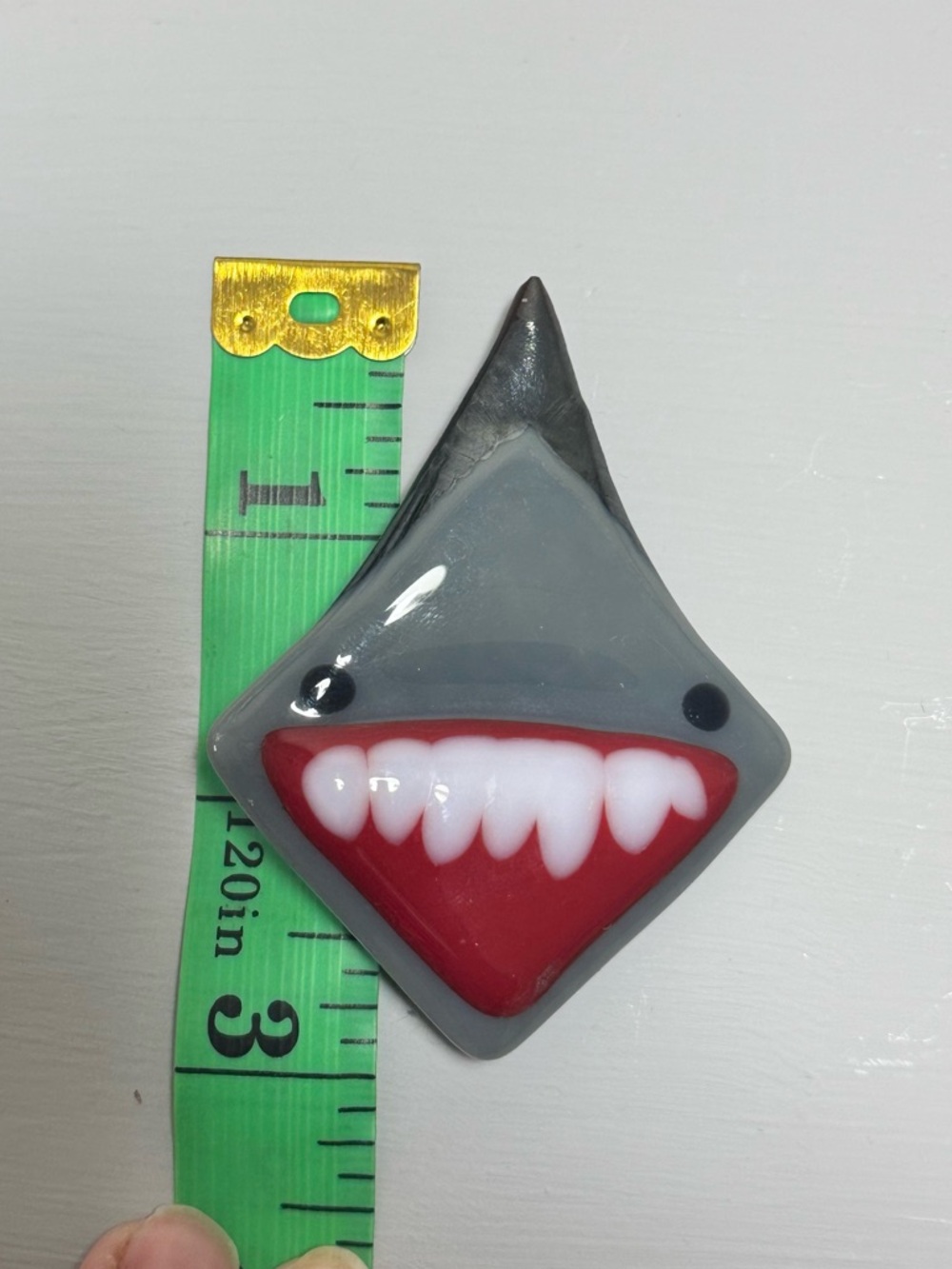 Funny Shark Fused Glass Brooch - Picture 5 of 9